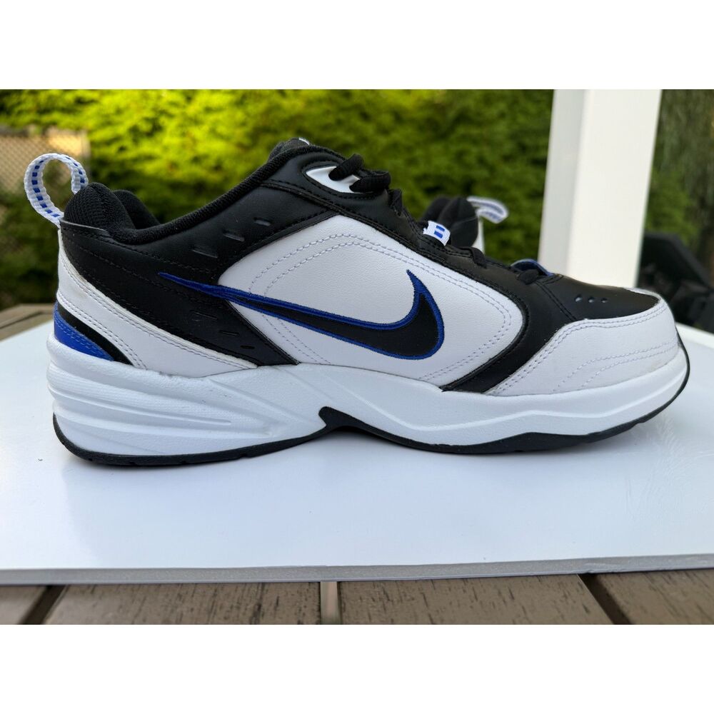 Nike Air Monarch IV Mens 11 Wide White Black Racer Blue 416355-002 Dad Shoe